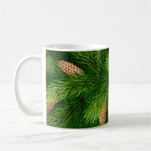 Caneca De Café Árvore de Natal Evergreen com Pine Cones