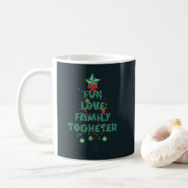 Caneca De Café Árvore de Natal Família Amor Diversão Juntos