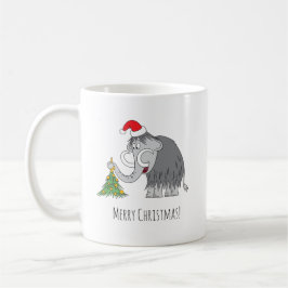 Caneca De Café Árvore de Natal Feliz Mammoth Santa Hat