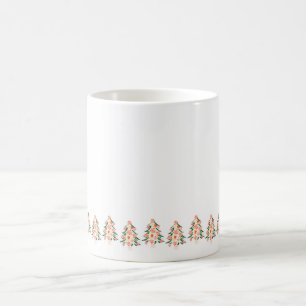 Caneca De Café árvore de natal festiva cor brilhante moderna tren