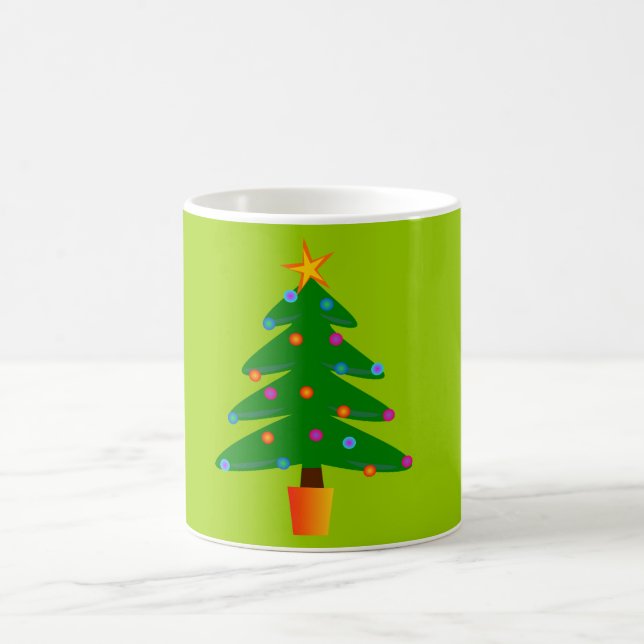 Caneca De Café Árvore de Natal Festiva Verde (Centro)