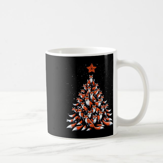 Caneca De Café Árvore de Natal Fox Xmas Árvore de Natal (Direita)