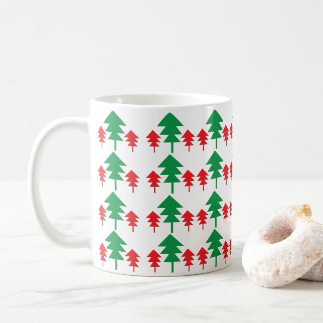 Caneca De Café Árvore de Natal Fresco (Com Donut)