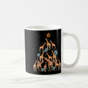 Caneca De Café Árvore de Natal Girafa Flores Luzes de Natal Giraf