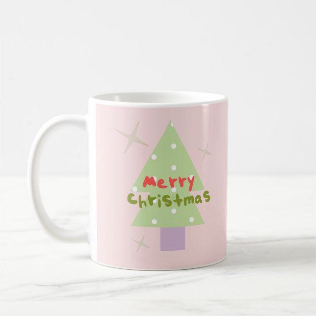 Caneca De Café Árvore de Natal Groovy Alegre  (Esquerda)