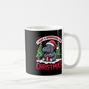 Caneca De Café Árvore de Natal Hippopotamus Xmas Hippo Lover Team