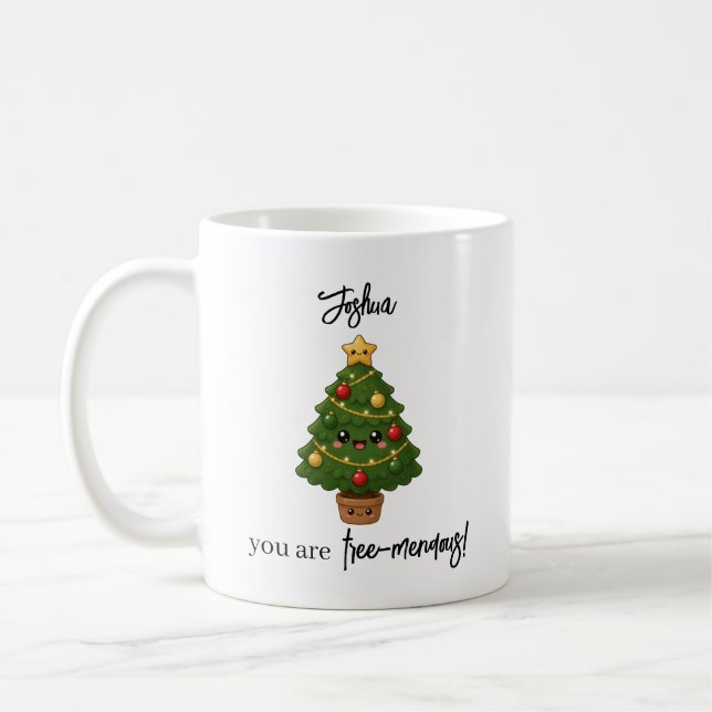 Caneca De Café Árvore de Natal Kawaii Presente engraçado para nam (Esquerda)