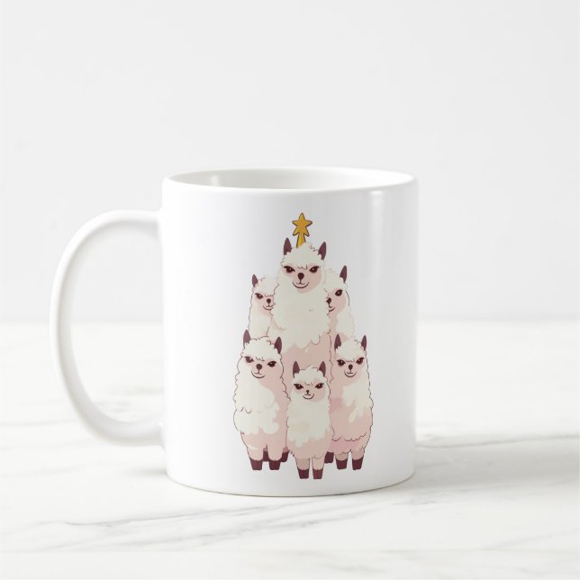 CANECA DE CAFÉ ÁRVORE DE NATAL LLAMA (Esquerda)