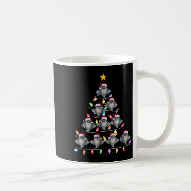 Caneca De Café Árvore de Natal Luzes Homens Papais noeis Mulheres (Direita)