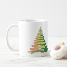 Árvore de Natal Minimalista com Pinceladas