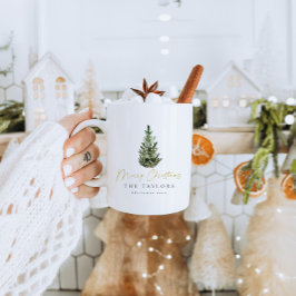 Caneca De Café Árvore de Natal minimalista moderna Feliz Natal