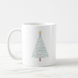 Caneca De Café Árvore de Natal moderna verde