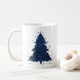 Caneca De Café Árvore de Natal Moody Azul Marinho escuro clássi