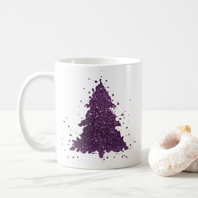 Caneca De Café Árvore de Natal Moody | Plum Roxo Profundo (Com Donut)