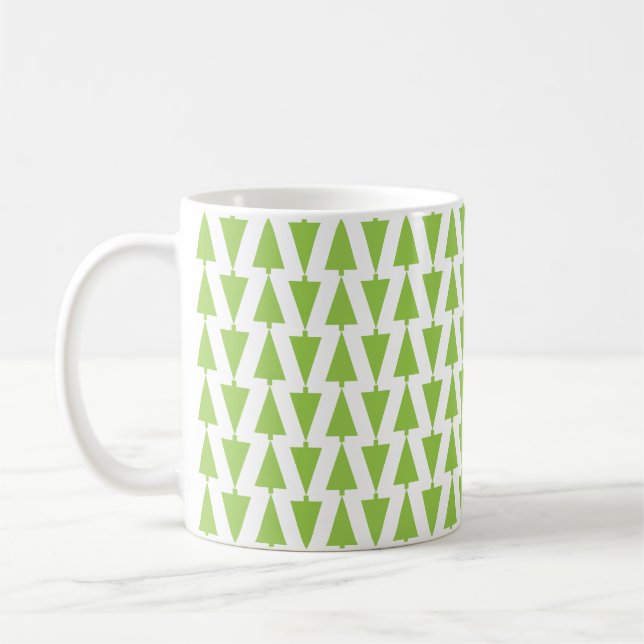 Caneca De Café Árvore de Natal Mug de Padrão Verde de Férias Mode (Esquerda)