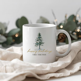 Caneca De Café Árvore de Natal Nevada Nome Personalizado