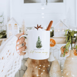 Caneca De Café Árvore de Natal Personalizada com Aquarela Cacau Q