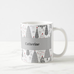 Caneca De Café Árvore de Natal Personalizada com Nome Customizado