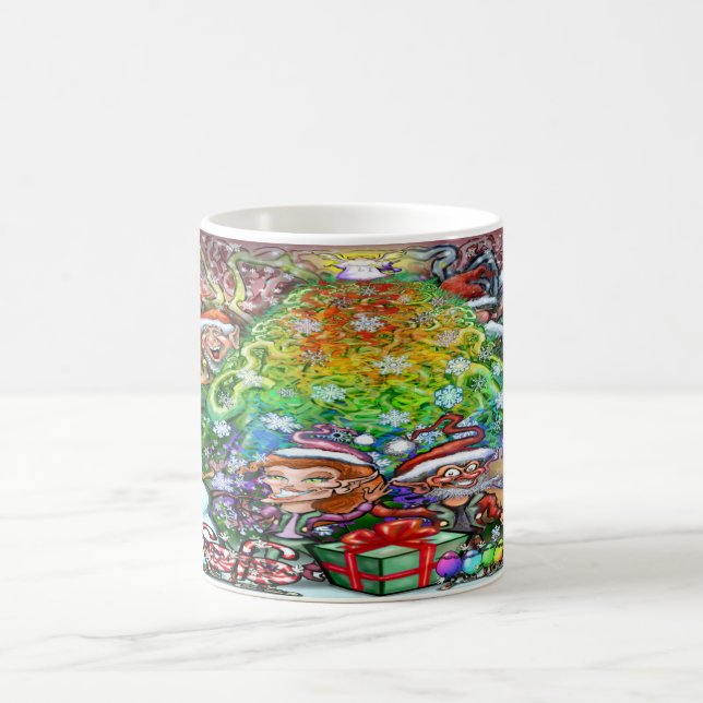 Caneca De Café Árvore de Natal Rainbow com Trimmmings (Centro)