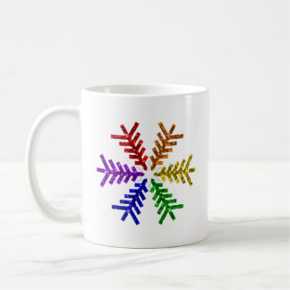 Caneca De Café Árvore de Natal Rainbow Snowflake Mug