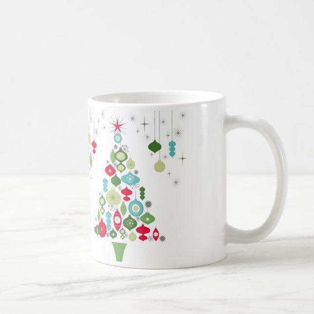 Caneca De Café árvore de natal retrógrada moderna (Direita)