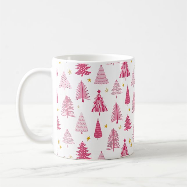 Caneca De Café Árvore de Natal rosa (Esquerda)