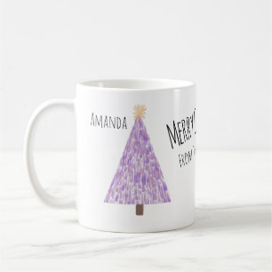 Caneca De Café Árvore de natal roxa moderna