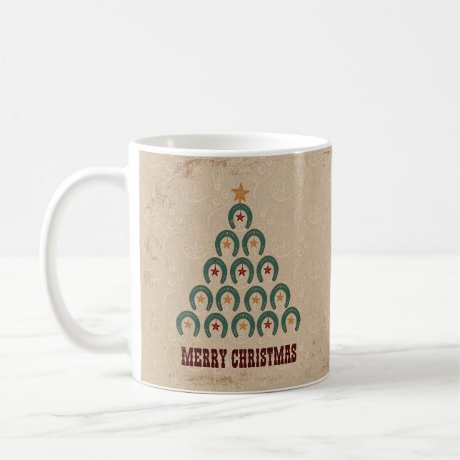 Caneca De Café Árvore de Natal Rustic Horsfere (Esquerda)