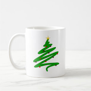Caneca De Café Árvore de Natal Verde