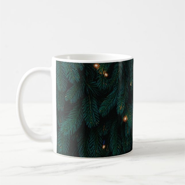 CANECA DE CAFÉ ÁRVORE DE NATAL VERDE COM LUZES (Esquerda)