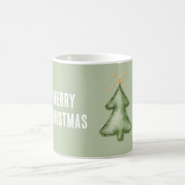 Caneca De Café Árvore de Natal Verde Feliz (Centro)
