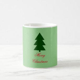 Caneca De Café Árvore de Natal Verde Tipografia de Natal Feliz