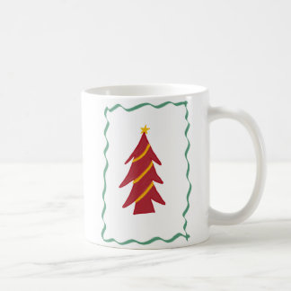 Caneca De Café Árvore de Natal vermelha