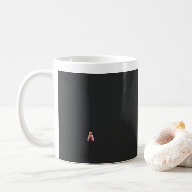 Caneca De Café árvore de natal vermelha e branca com flores verme (Com Donut)