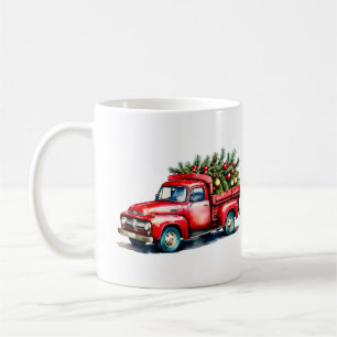 Caneca De Café Árvore de Natal Vintage Red Truck