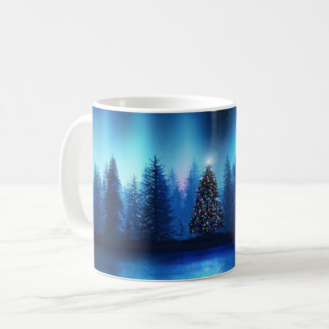 Caneca De Café árvore de Natal Xmas floresta pacífica (Frente Esquerda)