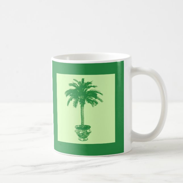 Caneca De Café Árvore de Palma Potente - esmeralda e verde-claro (Direita)