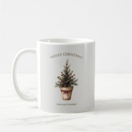Caneca De Café árvore de pinha de Natal rústica personalizada de 