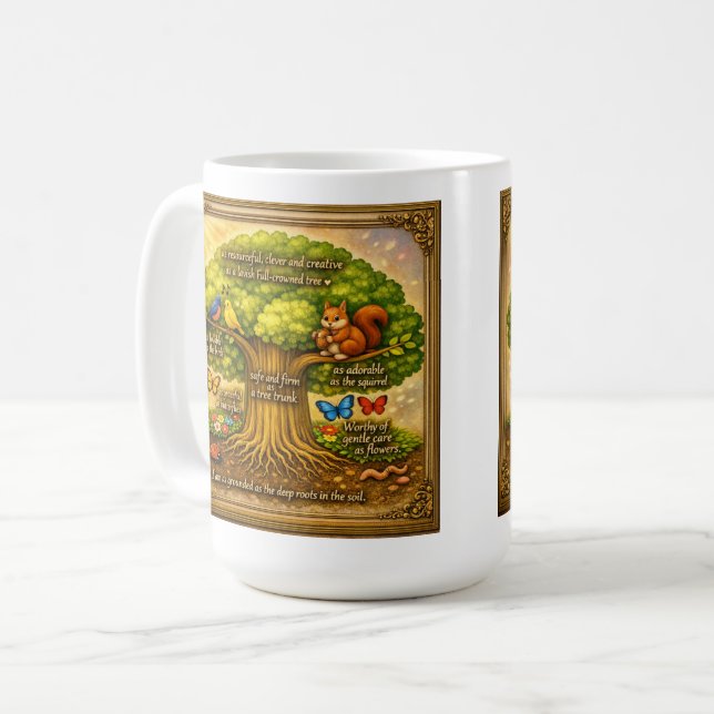 Caneca De Café Árvore de Visão Radiante (Frente Esquerda)