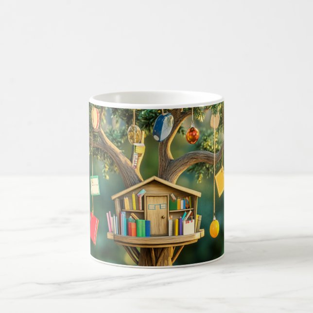 Caneca De Café "Árvore do Conhecimento" com livros pendurados (Centro)