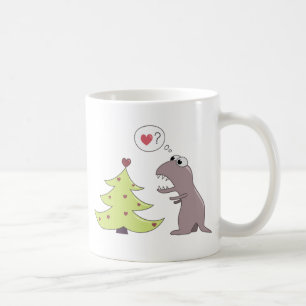 Caneca De Café Árvore do dinossauro e de Natal