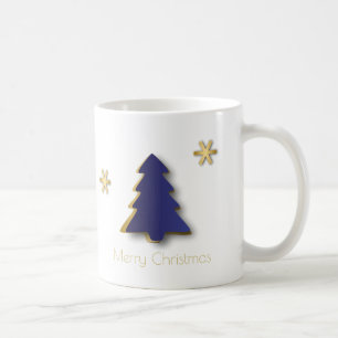 Caneca De Café Árvore Dourada de Natal Clássica Elegante