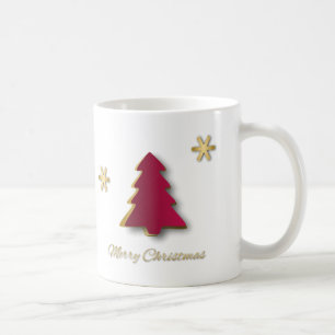 Caneca De Café Árvore Dourada de Natal Clássica Elegante