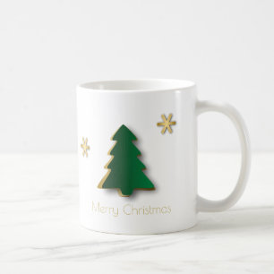 Caneca De Café Árvore Dourada de Natal Clássica Elegante