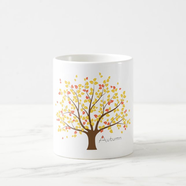 Caneca De Café Árvore Dourada do outono (Centro)