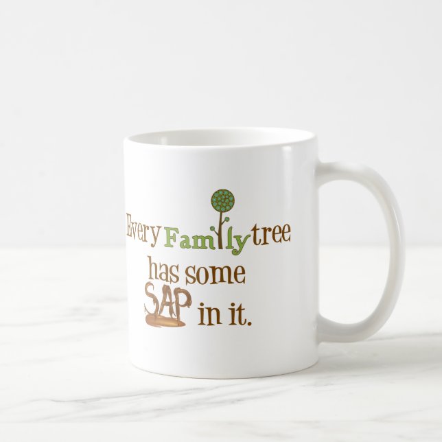 Caneca De Café Árvore Familiar Engraçado (Direita)