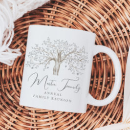 Caneca De Café Árvore Familiar Mantendo Aquarela