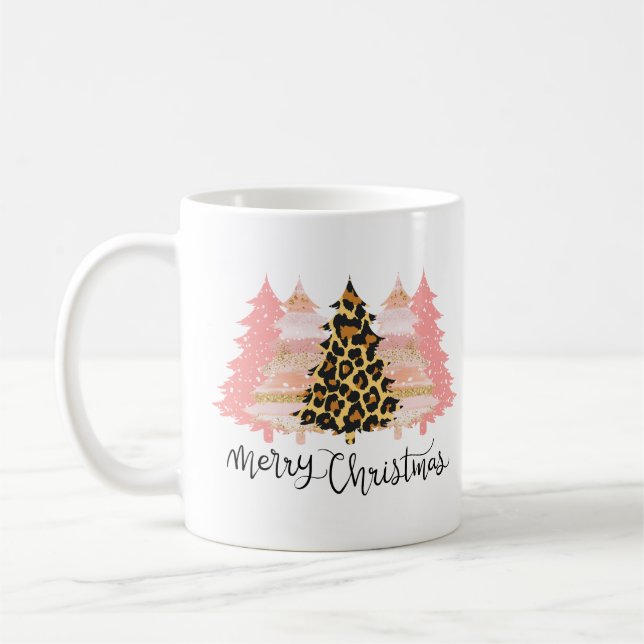 Caneca De Café Árvore Feliz de Natal (Esquerda)