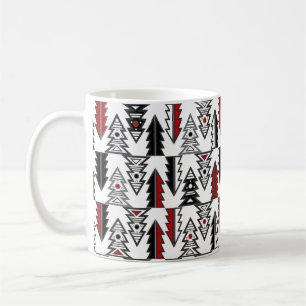 Caneca De Café Árvore Feliz de Natal abstrato geométrica modern