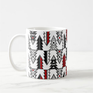 Caneca De Café Árvore Feliz de Natal abstrato geométrica moderna 